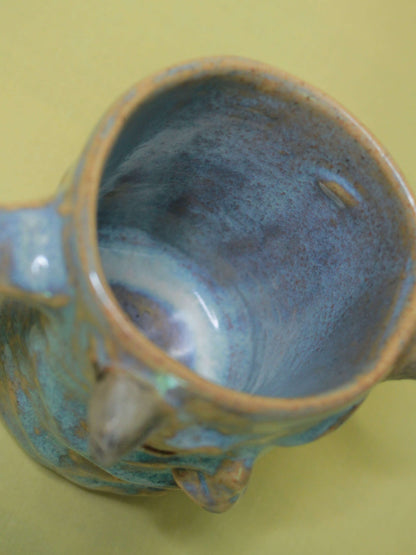 Blue Devil Face Tankard / Large Mug - Handmade Ceramic