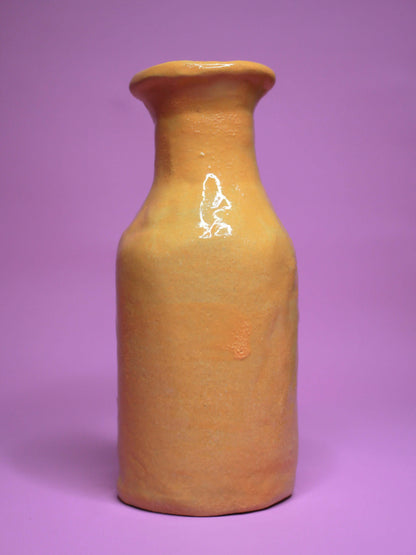 Yellow (Open Eyes) Bottle Vase - Vibrant Handmade Ceramic Bud Vase