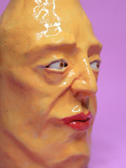Yellow (Open Eyes) Bottle Vase - Vibrant Handmade Ceramic Bud Vase