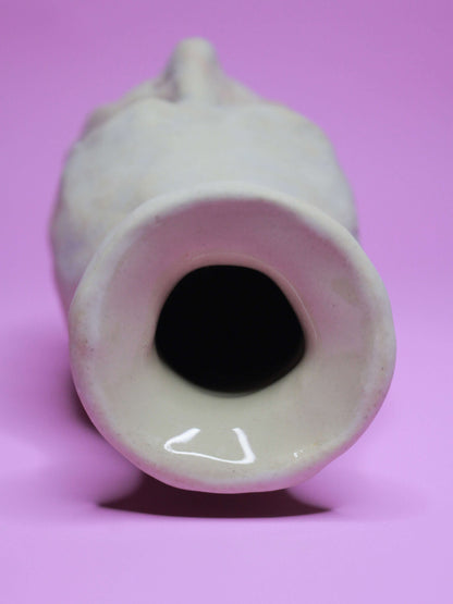 Pale Blue Ceramic Bottle Vase (Matte) - Quirky Handmade Ceramic Bud Vase