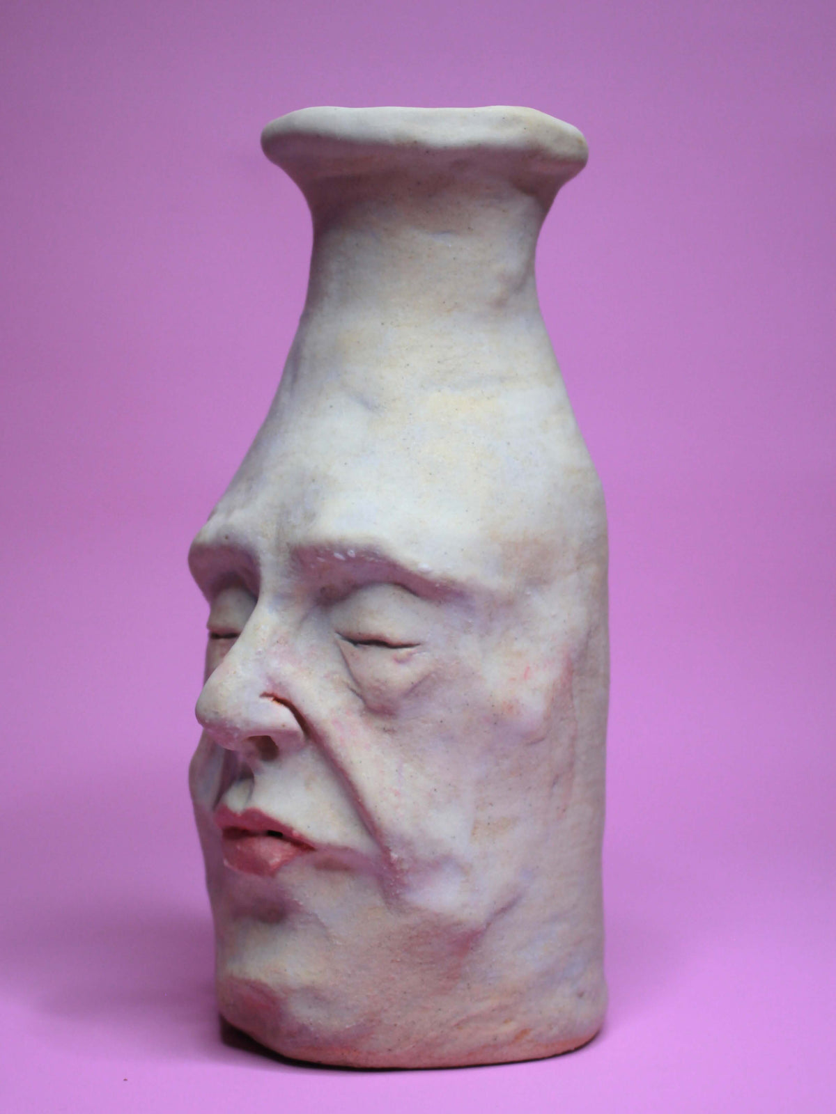 Pale Blue Ceramic Bottle Vase (Matte) - Quirky Handmade Ceramic Bud Vase