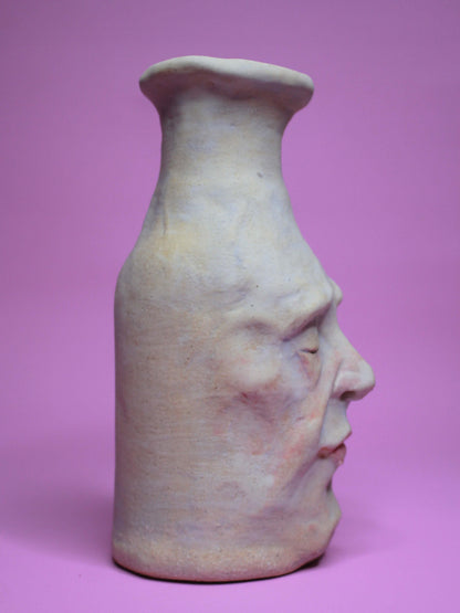 Pale Blue Ceramic Bottle Vase (Matte) - Quirky Handmade Ceramic Bud Vase