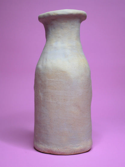 Pale Blue Ceramic Bottle Vase (Matte) - Quirky Handmade Ceramic Bud Vase