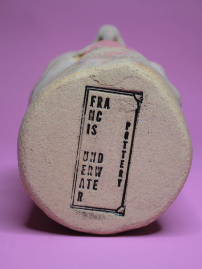 Pale Blue Ceramic Bottle Vase (Matte) - Quirky Handmade Ceramic Bud Vase