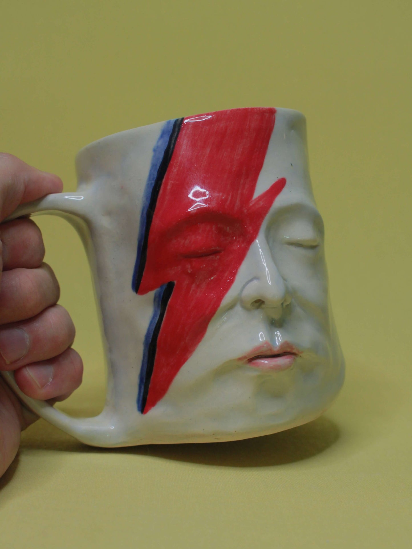 David Bowie Large Face Mug / Tankard - Handmade Ceramic Drinkware