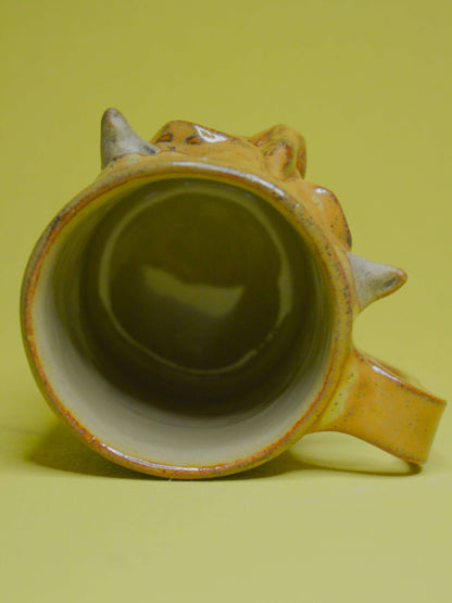 Brown Demon Face Mug - Creepy Handmade Large Ceramic Mug / Tankard