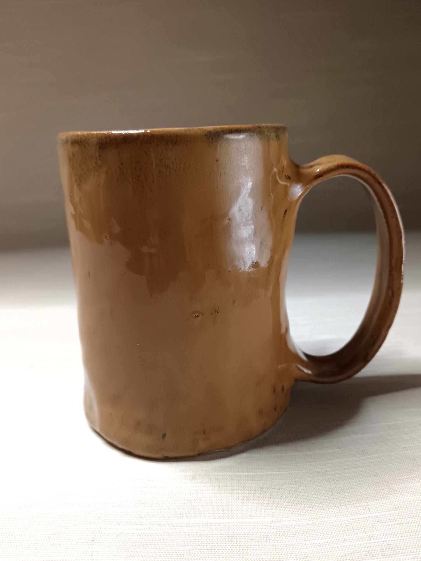 Brown Devil Face Tankard / Large Mug - Handmade Ceramic Beer Mug