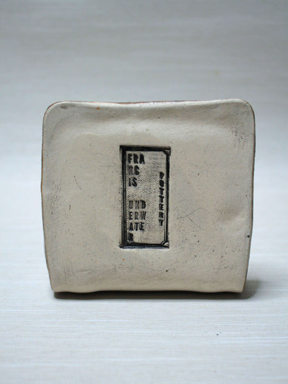 Devil Trinket / Tealight holder (Brown) - Handmade Creepy Ceramic Jewellery Dish / Mini Altar
