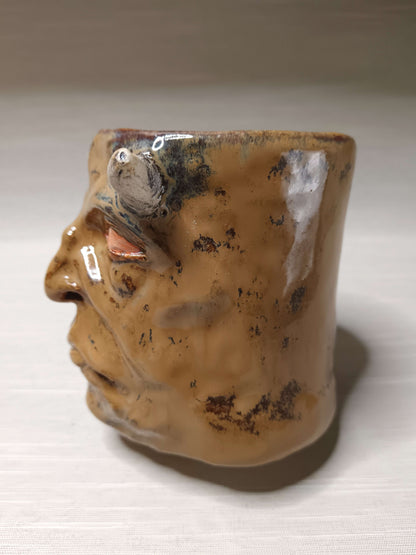 Creepy Brown Devil Mug - Weird Handmade Ceramic Horror Mug