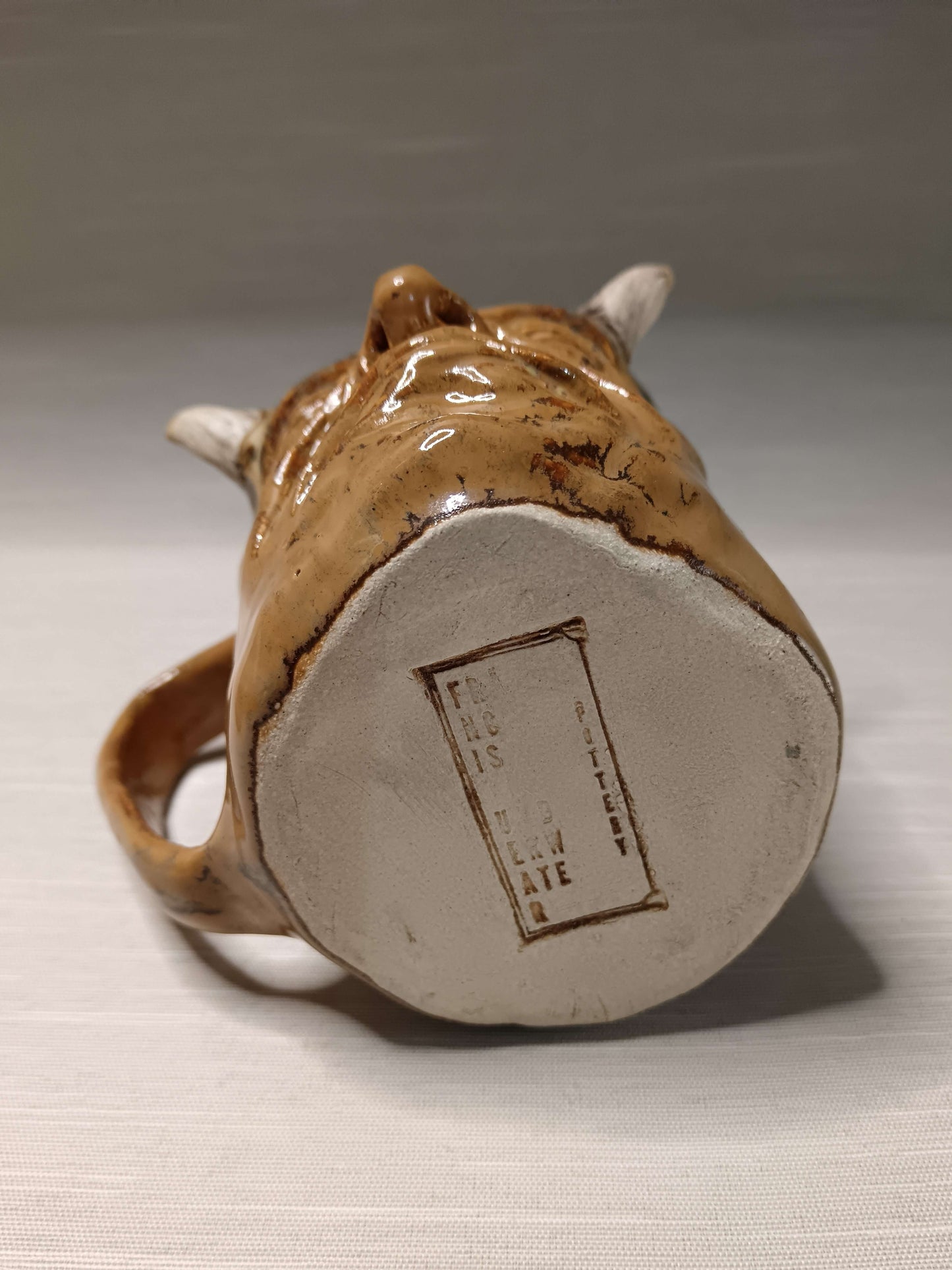 Creepy Brown Devil Mug - Weird Handmade Ceramic Horror Mug
