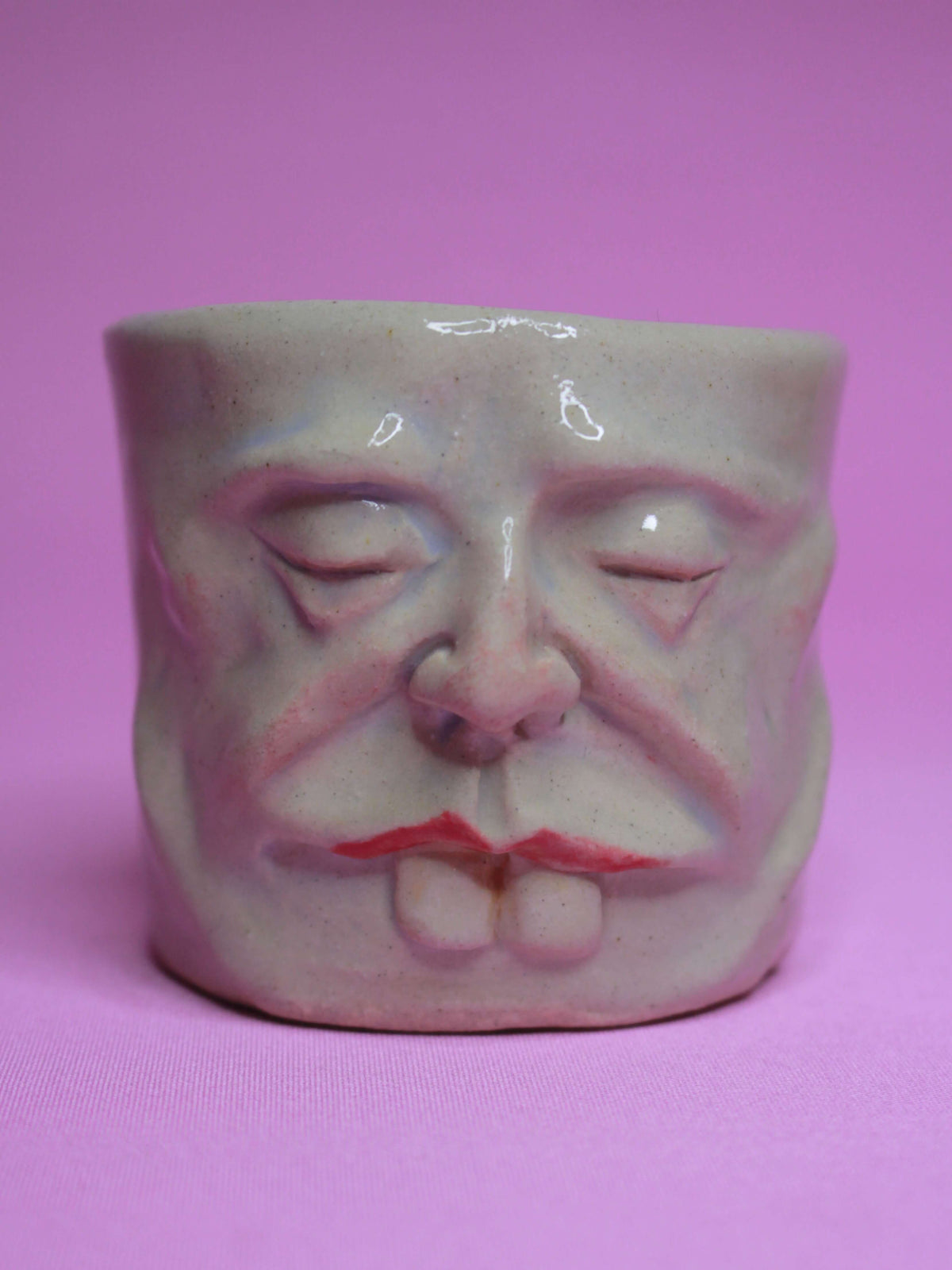 Buck Teeth Face Tumbler - Unique Handmade Ceramic Drinkware