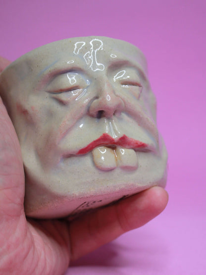 Buck Teeth Face Tumbler - Unique Handmade Ceramic Drinkware