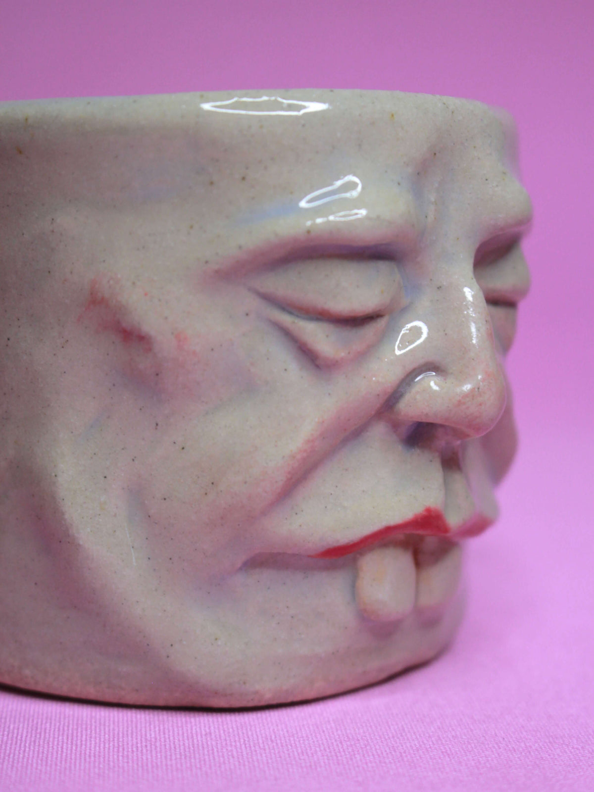 Buck Teeth Face Tumbler - Unique Handmade Ceramic Drinkware