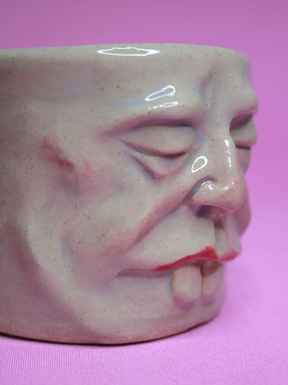 Buck Teeth Face Tumbler - Unique Handmade Ceramic Drinkware