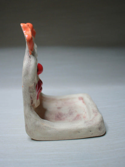Creepy Clown Trinket / Tealight Holder - Handmade Ceramic Jewellery Dish / Mini Altar