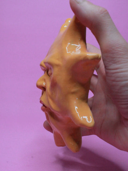 Ceramic Sun Wall Ornament - Closed Eyes
