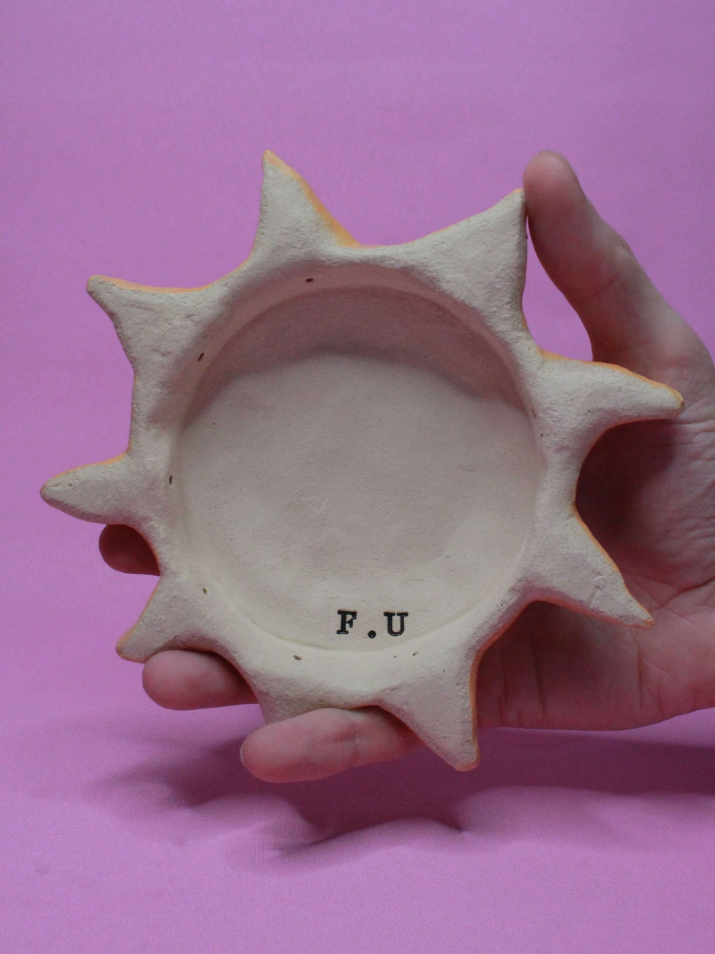 Ceramic Sun Wall Ornament - Closed Eyes