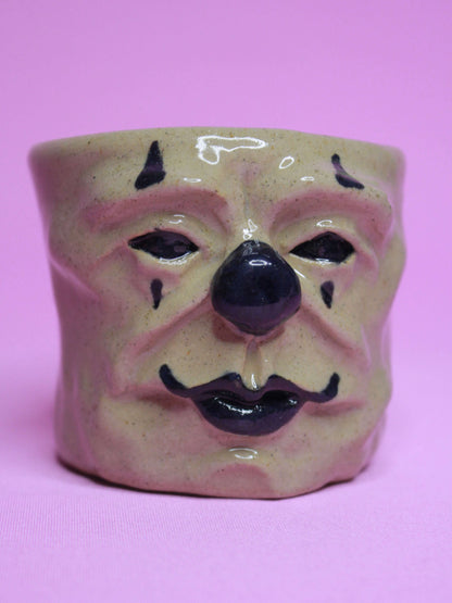 Scary Clown Face Tumbler - Creepy Hand Sculpted Ceramic Drinkware