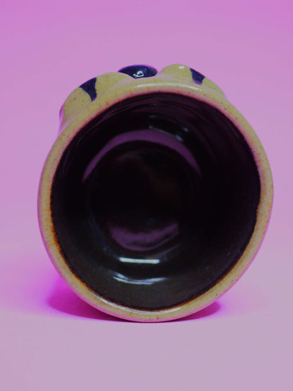 Scary Clown Face Tumbler - Creepy Hand Sculpted Ceramic Drinkware