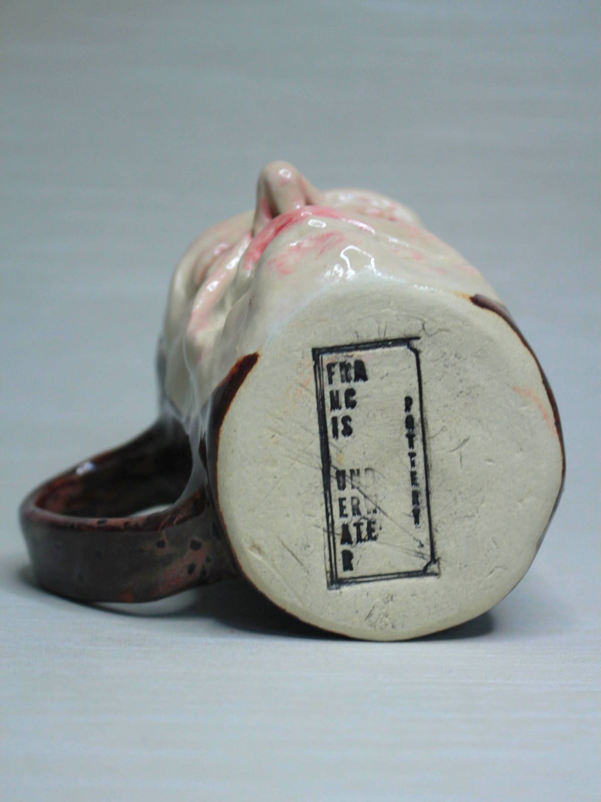 Macabre Death Mask Style Face Mug - Strange Handmade Ceramic Coffee Cup