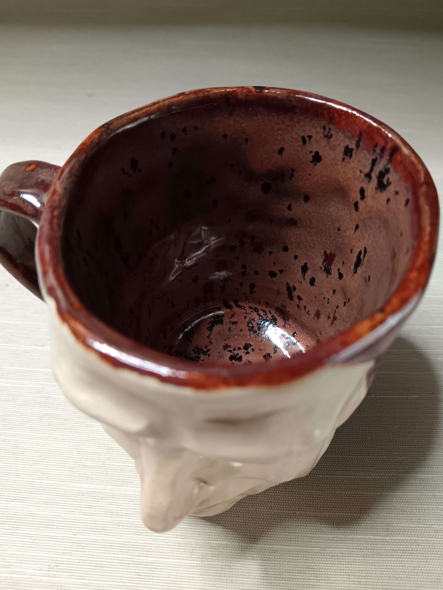 Creepy Death Mask Style Face Mug - Strange Handmade Ceramic Coffee Cup