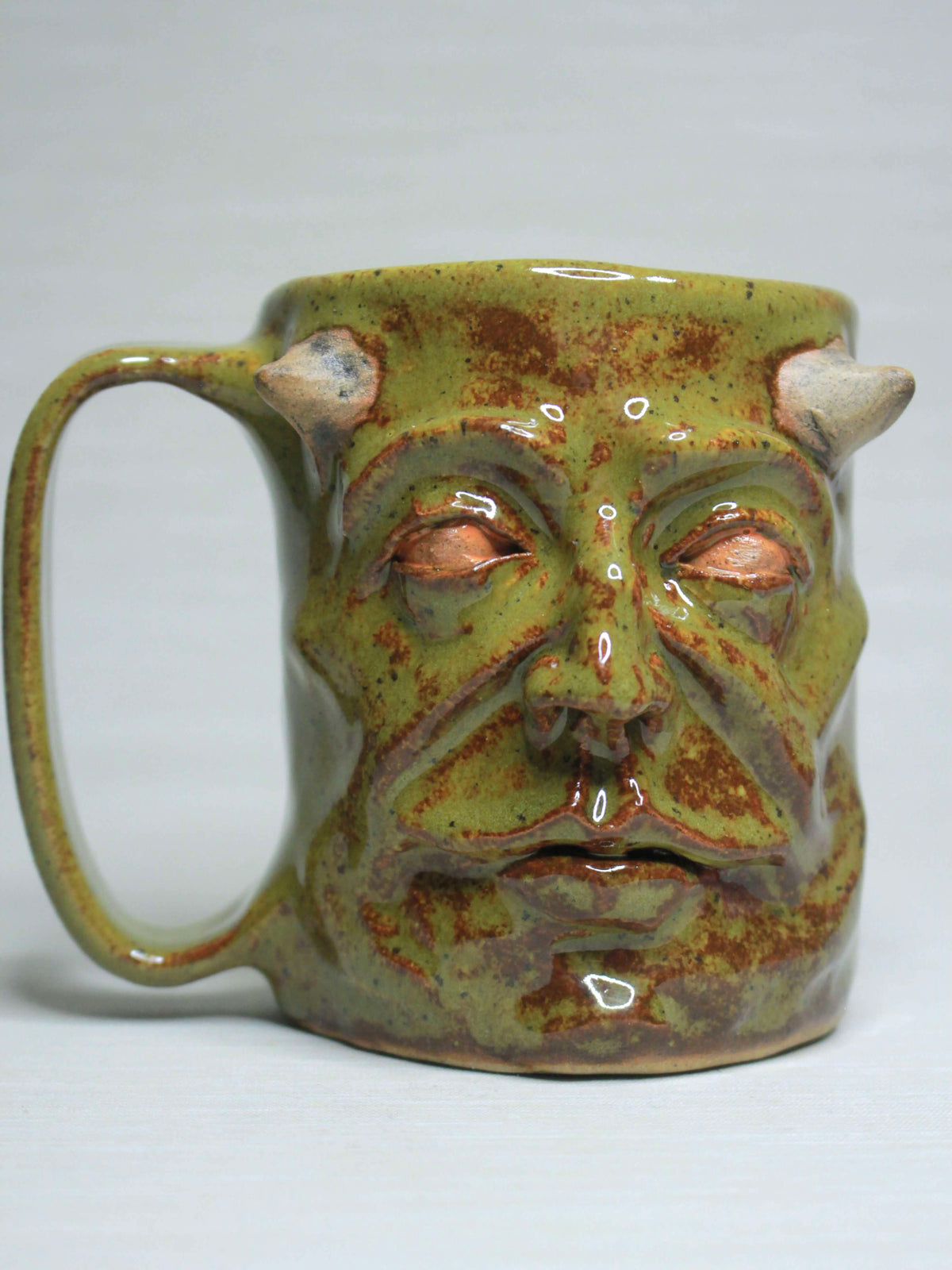 Haunted Goblin Face Tankard / Large Mug - Creepy Handmade Ceramic Drinkware