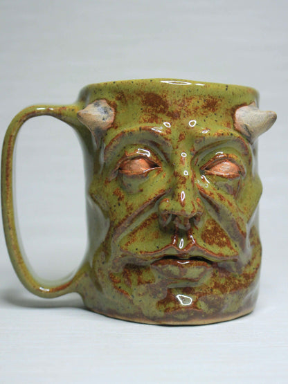 Haunted Goblin Face Tankard / Large Mug - Creepy Handmade Ceramic Drinkware
