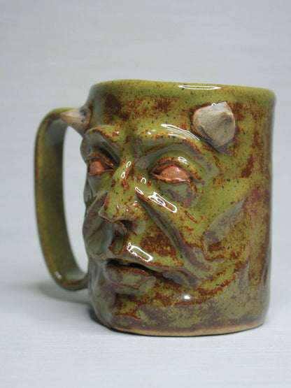 Haunted Goblin Face Tankard / Large Mug - Creepy Handmade Ceramic Drinkware