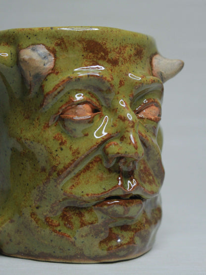 Haunted Goblin Face Tankard / Large Mug - Creepy Handmade Ceramic Drinkware