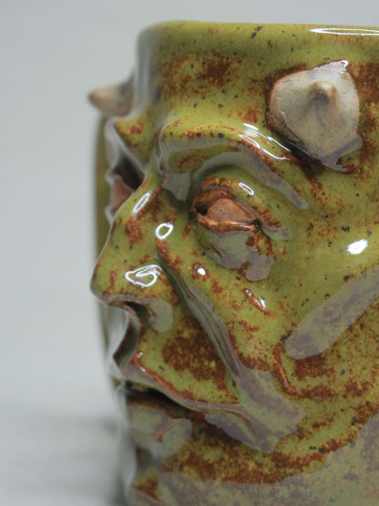 Haunted Goblin Face Tankard / Large Mug - Creepy Handmade Ceramic Drinkware