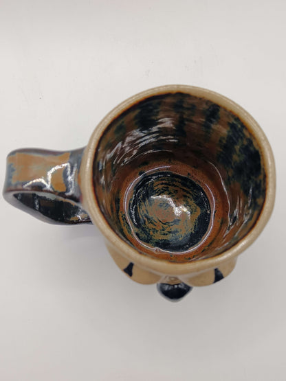 Black Clown Face Tankard / Large Mug - Handmade Ceramic Drinkware