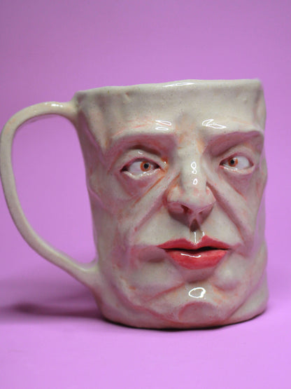 Cross-Eyed Face Mug - Quirky Handmade Ceramic Mug