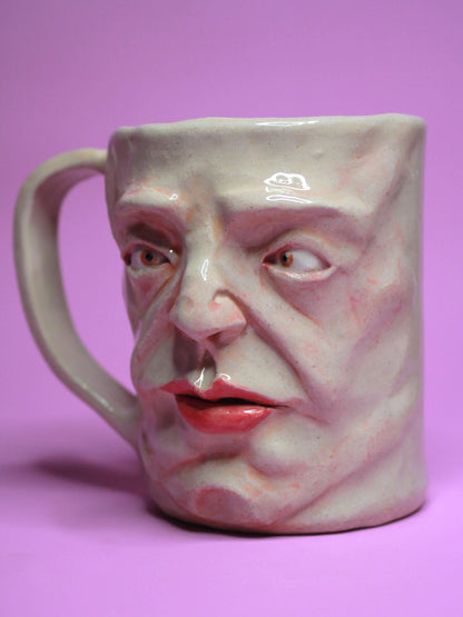 Cross-Eyed Face Mug - Quirky Handmade Ceramic Mug
