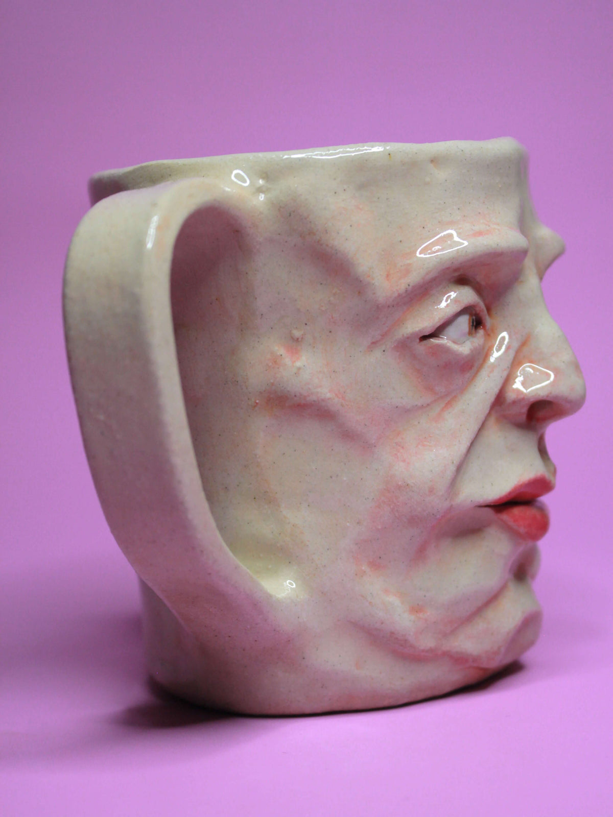 Cross-Eyed Face Mug - Quirky Handmade Ceramic Mug