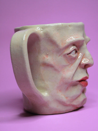 Cross-Eyed Face Mug - Quirky Handmade Ceramic Mug