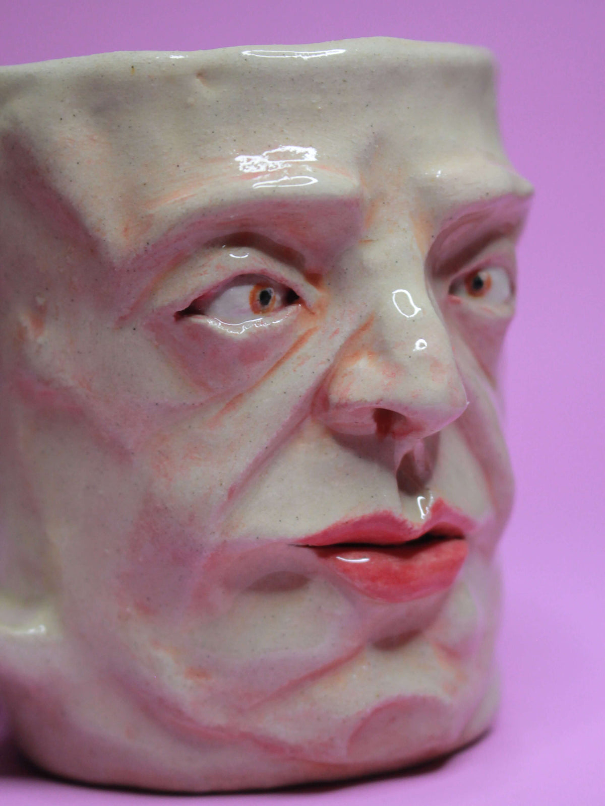Cross-Eyed Face Mug - Quirky Handmade Ceramic Mug
