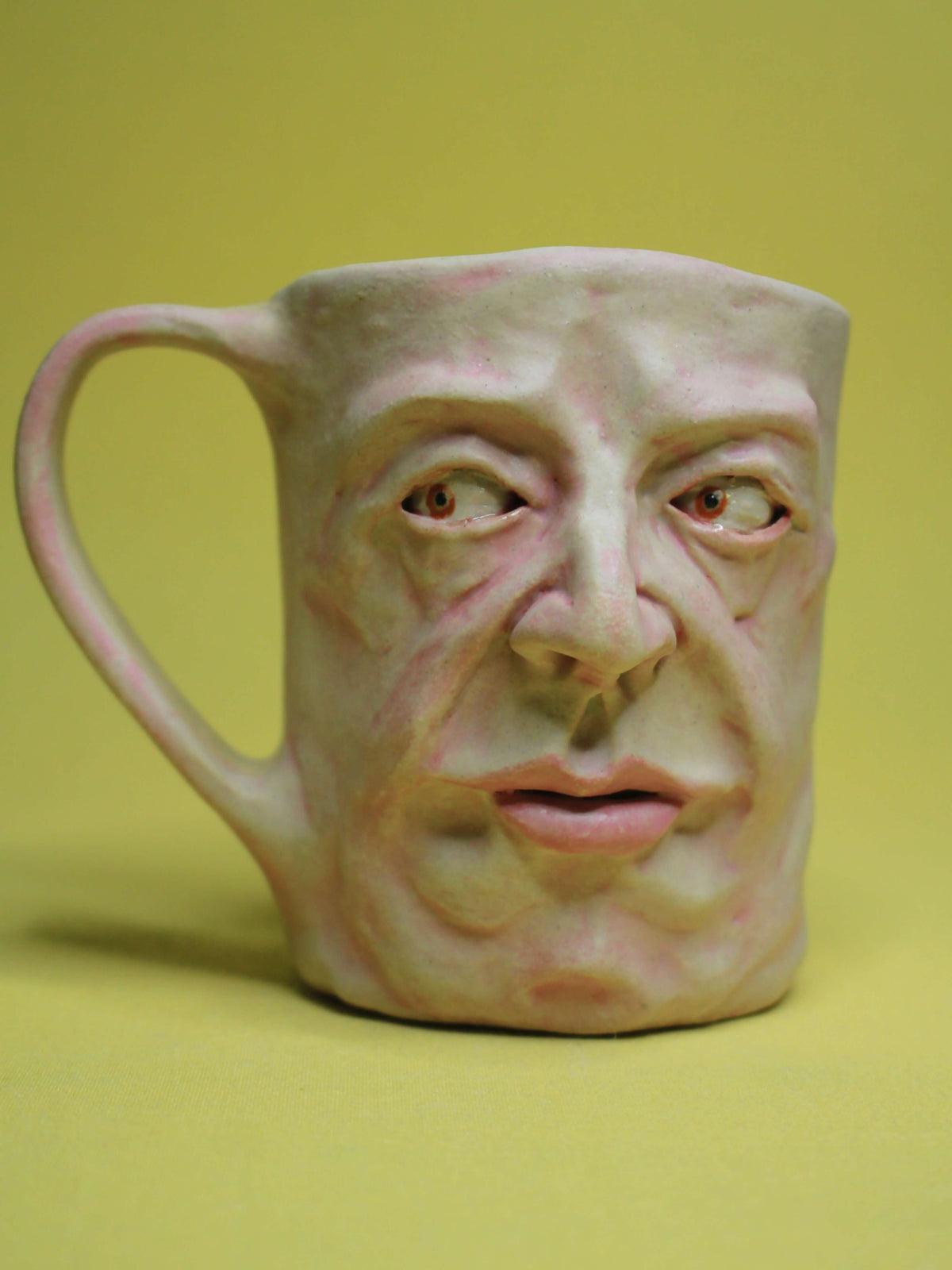 Curtain Twitcher Face Mug (Matte) - Quirky Handmade Ceramic Mug