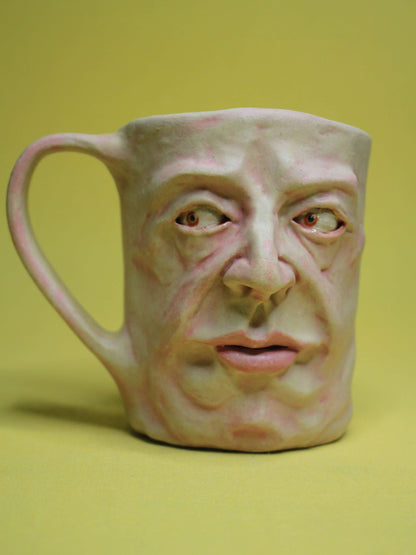 Curtain Twitcher Face Mug (Matte) - Quirky Handmade Ceramic Mug