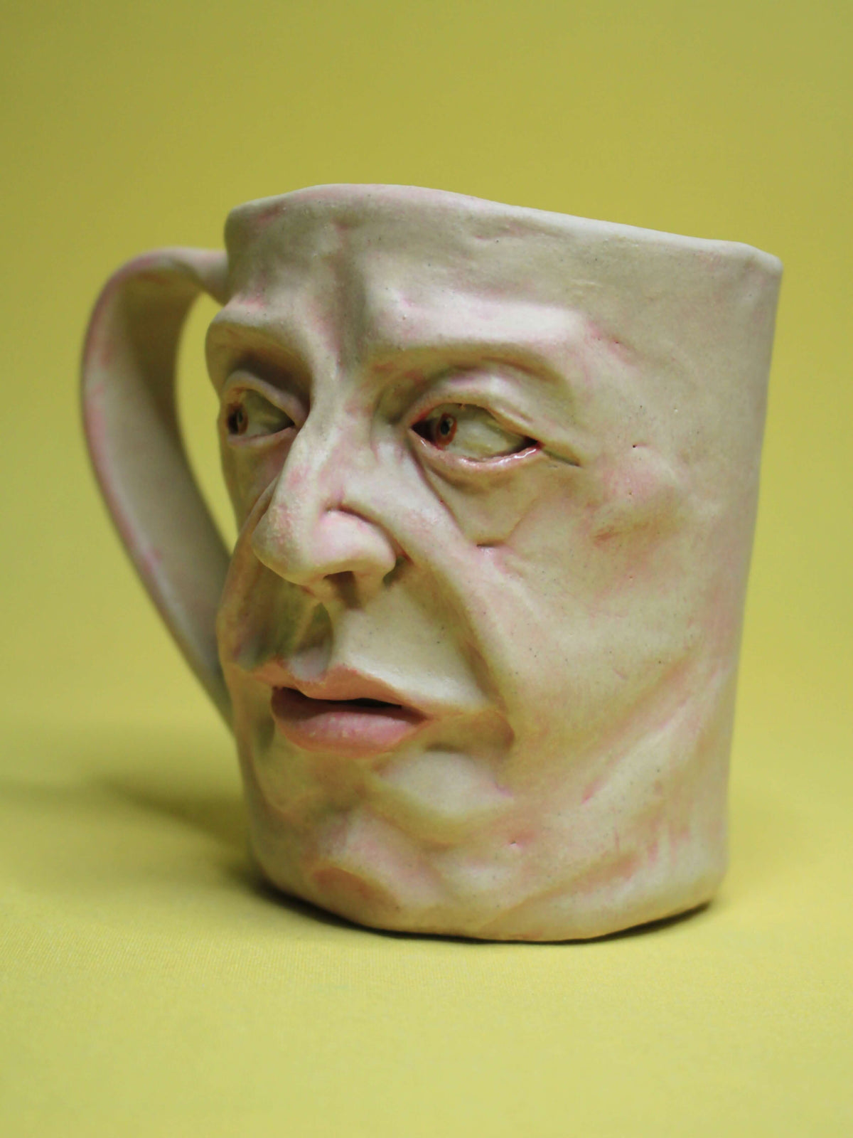 Curtain Twitcher Face Mug (Matte) - Quirky Handmade Ceramic Mug