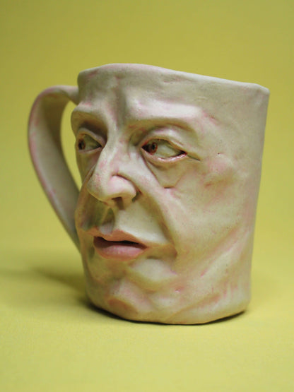 Curtain Twitcher Face Mug (Matte) - Quirky Handmade Ceramic Mug