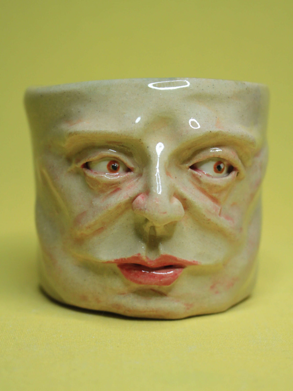 Cute Face Tumbler - Unique Handmade Ceramic Drinkware