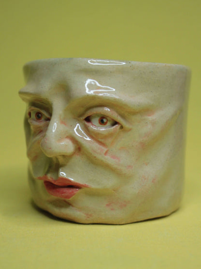 Cute Face Tumbler - Unique Handmade Ceramic Drinkware