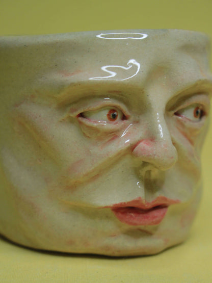 Cute Face Tumbler - Unique Handmade Ceramic Drinkware