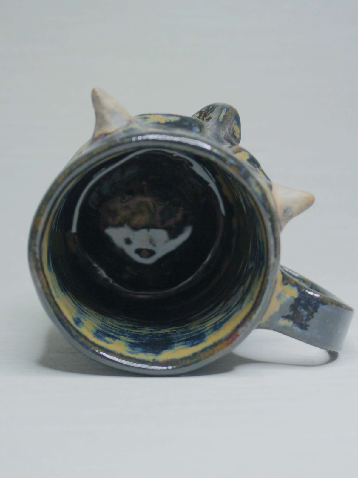 Dark Demon Face Tankard / Large Mug - Creepy Handmade Ceramic Drinkware