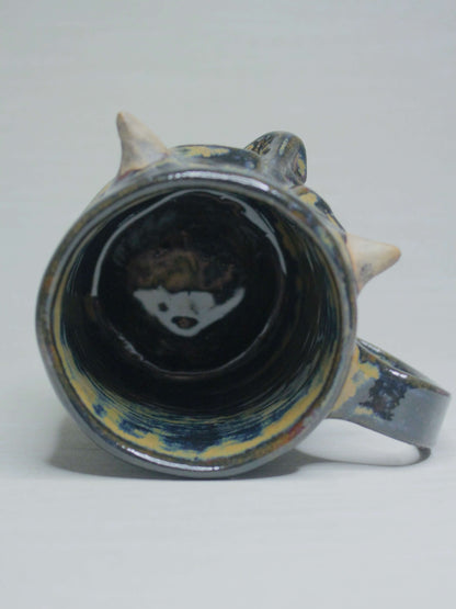 Dark Demon Face Tankard / Large Mug - Creepy Handmade Ceramic Drinkware