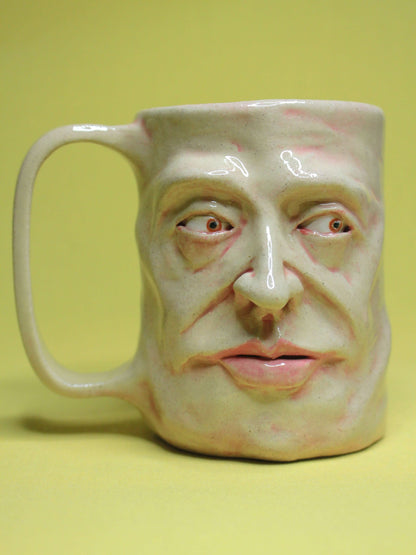 Evelyn Eavesdrop Face Tankard / Large Mug - Quirky Handmade Ceramic Drinkware