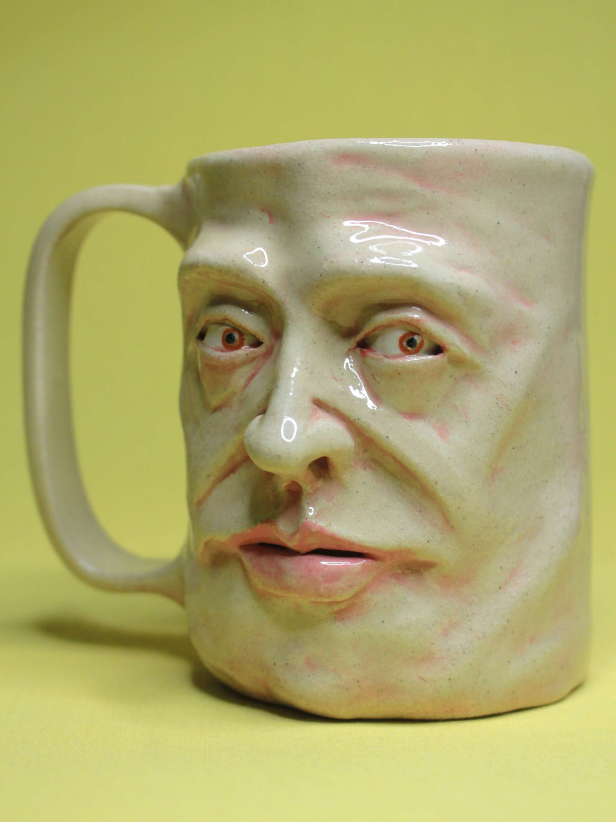 Evelyn Eavesdrop Face Tankard / Large Mug - Quirky Handmade Ceramic Drinkware