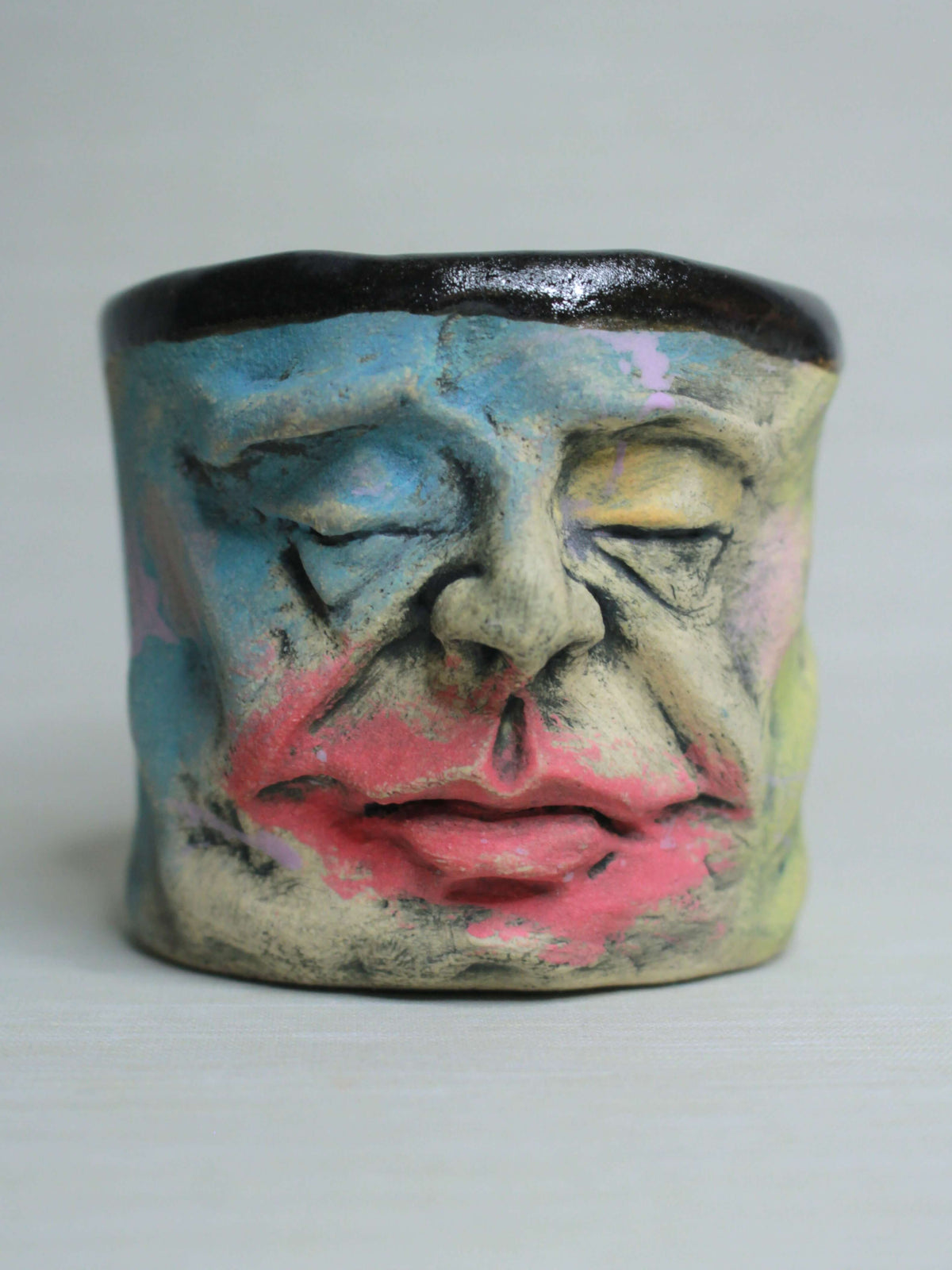 Abstract #2 Face Tumbler - Quirky Handmade Ceramic Drinkware