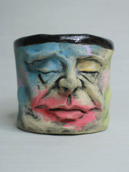 Abstract #2 Face Tumbler - Quirky Handmade Ceramic Drinkware