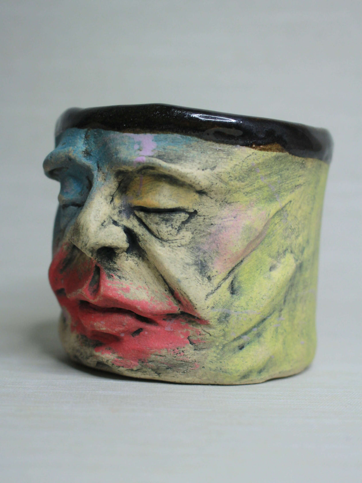 Abstract #2 Face Tumbler - Quirky Handmade Ceramic Drinkware